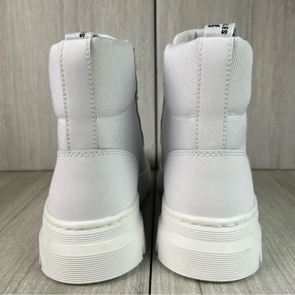 NEW Dr. Martens Docs Combs White Canvas Lace Up Combat Boot Shoes Women’s Size 9 - Picture 2 of 10